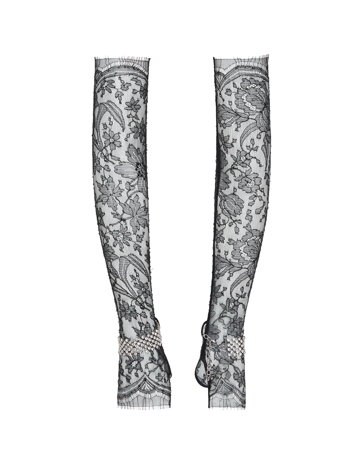 Anora Long Gloves Black/Crystal | Agent Provocateur