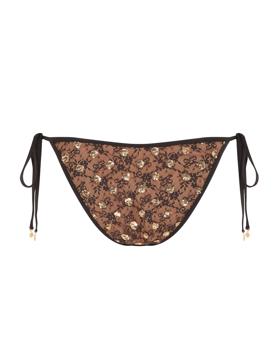 Azaria Bikini Bottom  Brown/Gold | Agent Provocateur