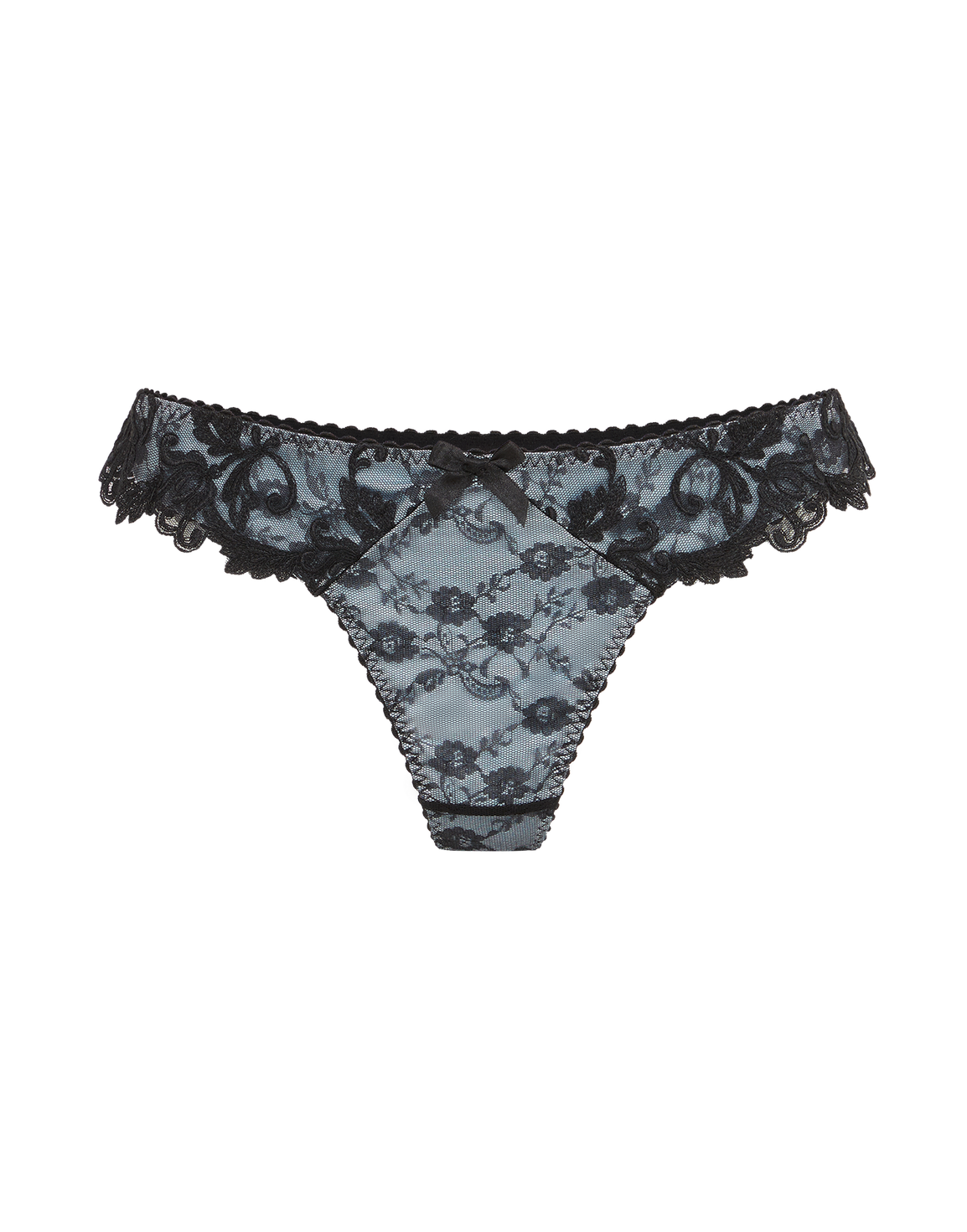 Clarette Thong Blue/Black | Agent Provocateur