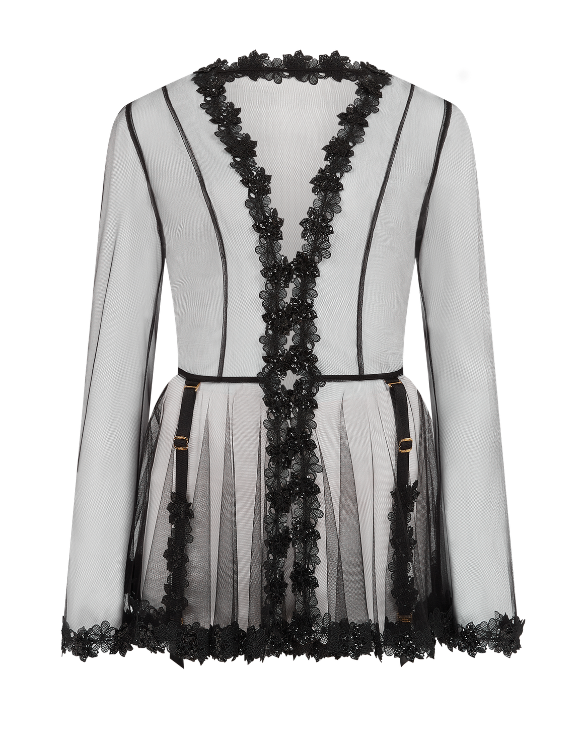 Floss Short Dressing Gown  Black | Agent Provocateur
