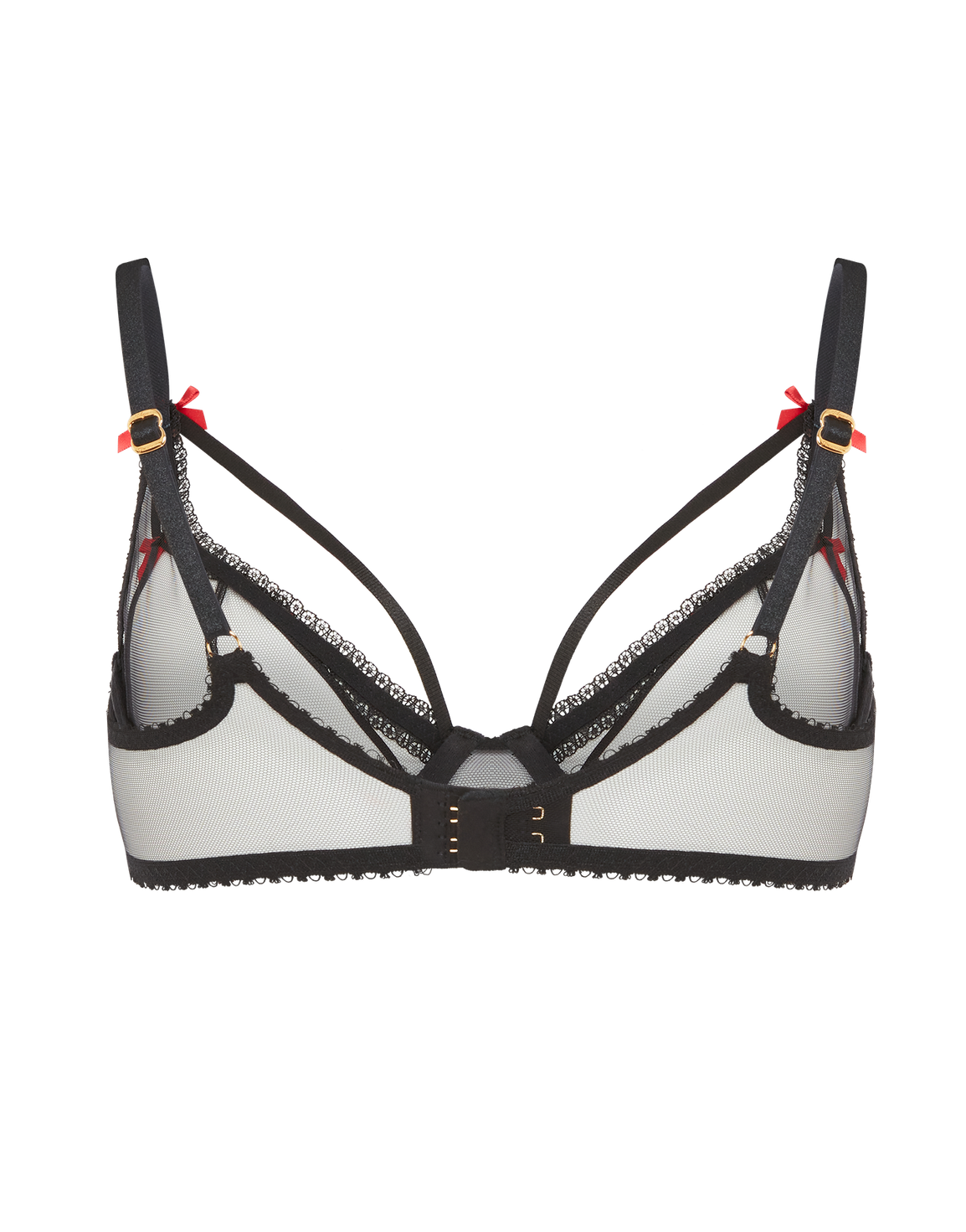 Hetty Plunge Underwired Bra Black/Red | Agent Provocateur