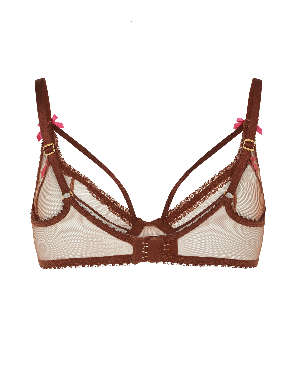 Hetty Plunge Underwired Bra  Brown/Pink | Agent Provocateur