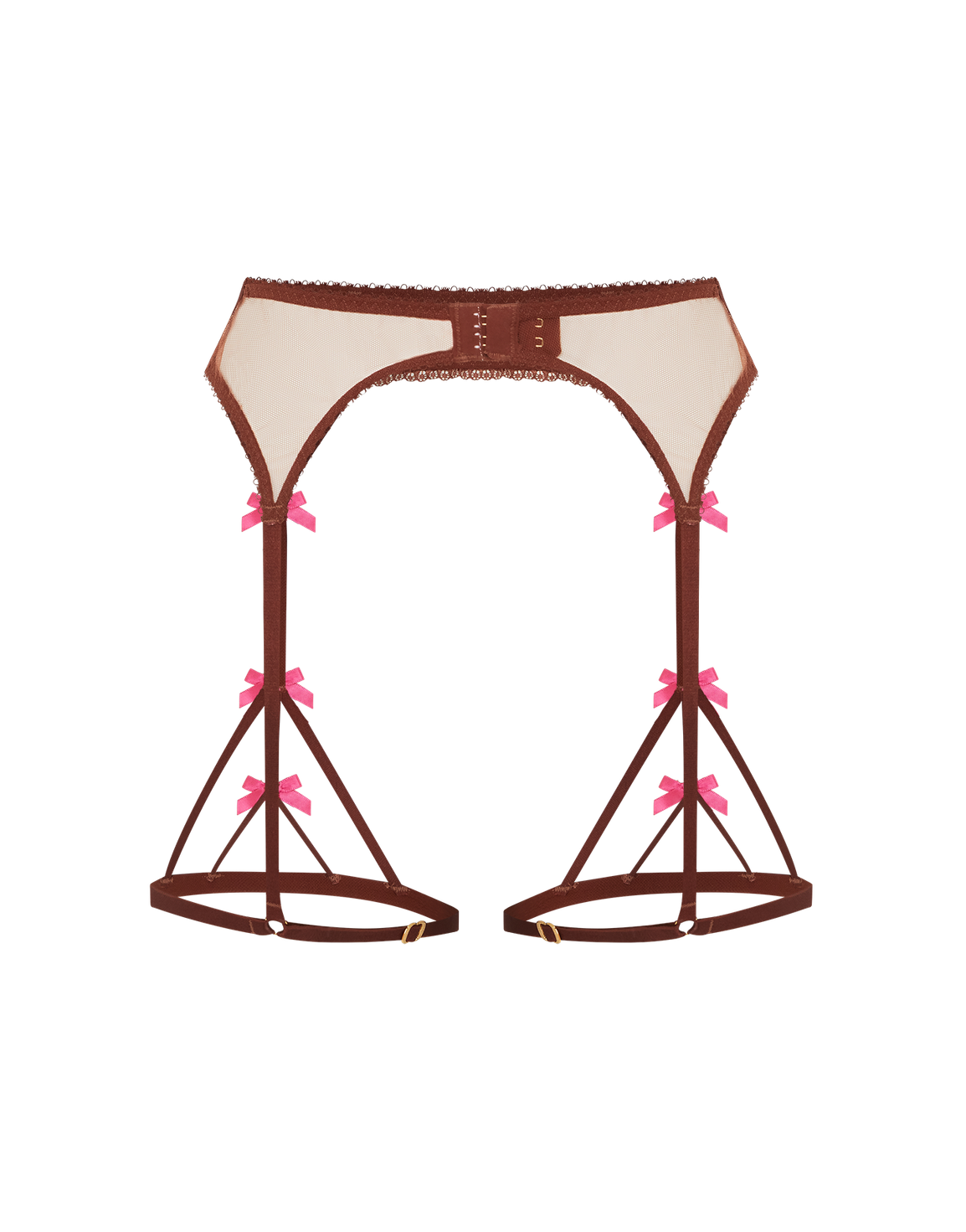 Hetty Suspender Brown/Pink | Agent Provocateur