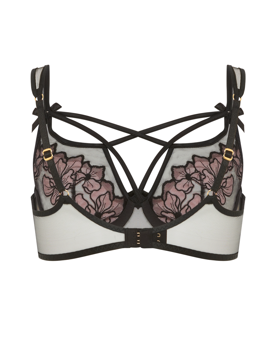 Polina Plunge Underwired Bra Pink/Black | Agent Provocateur