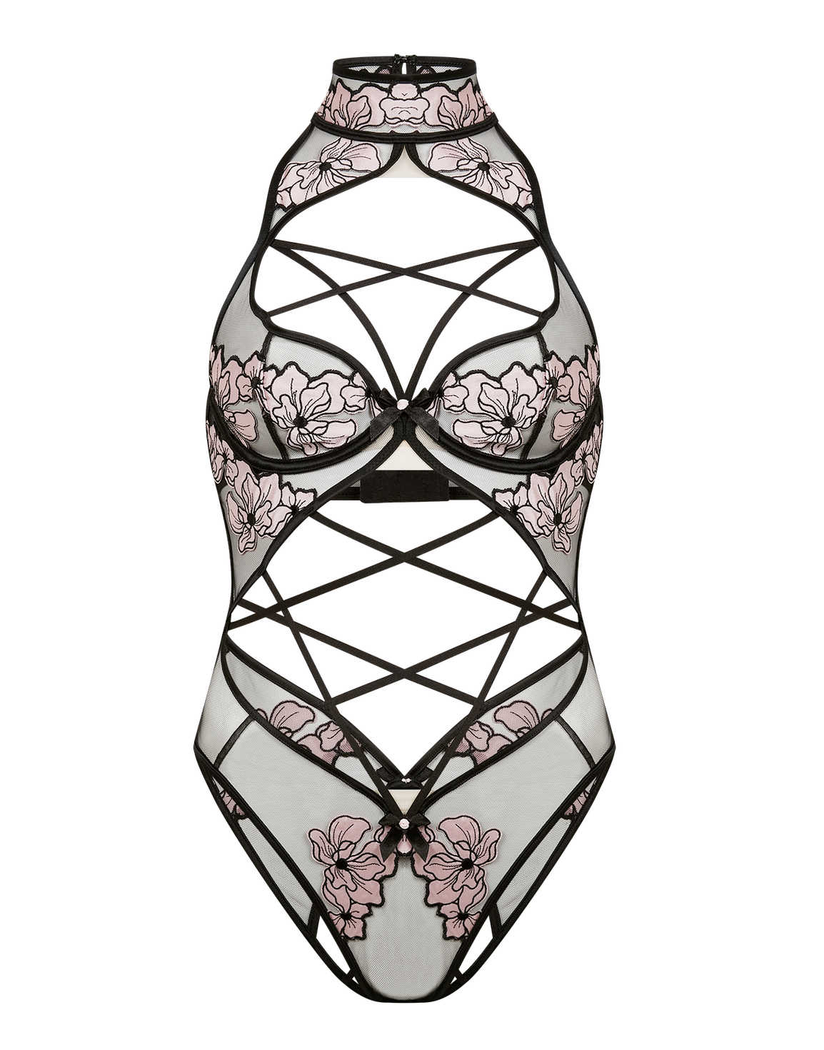 Polina Playsuit Pink/Black | Agent Provocateur