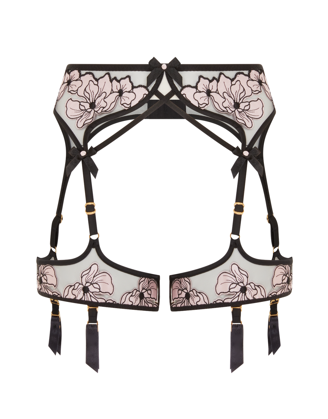 Polina Suspender Pink/Black | Agent Provocateur