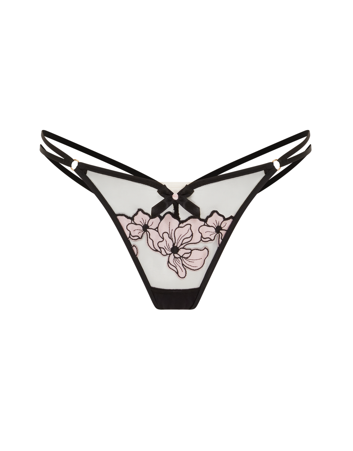 Polina Thong Pink/Black | Agent Provocateur