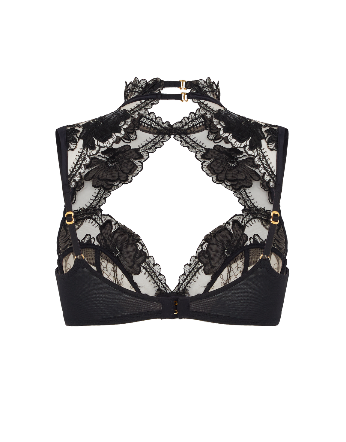 Rexanna High Neck Underwired Bra Black/Nude | Agent Provocateur