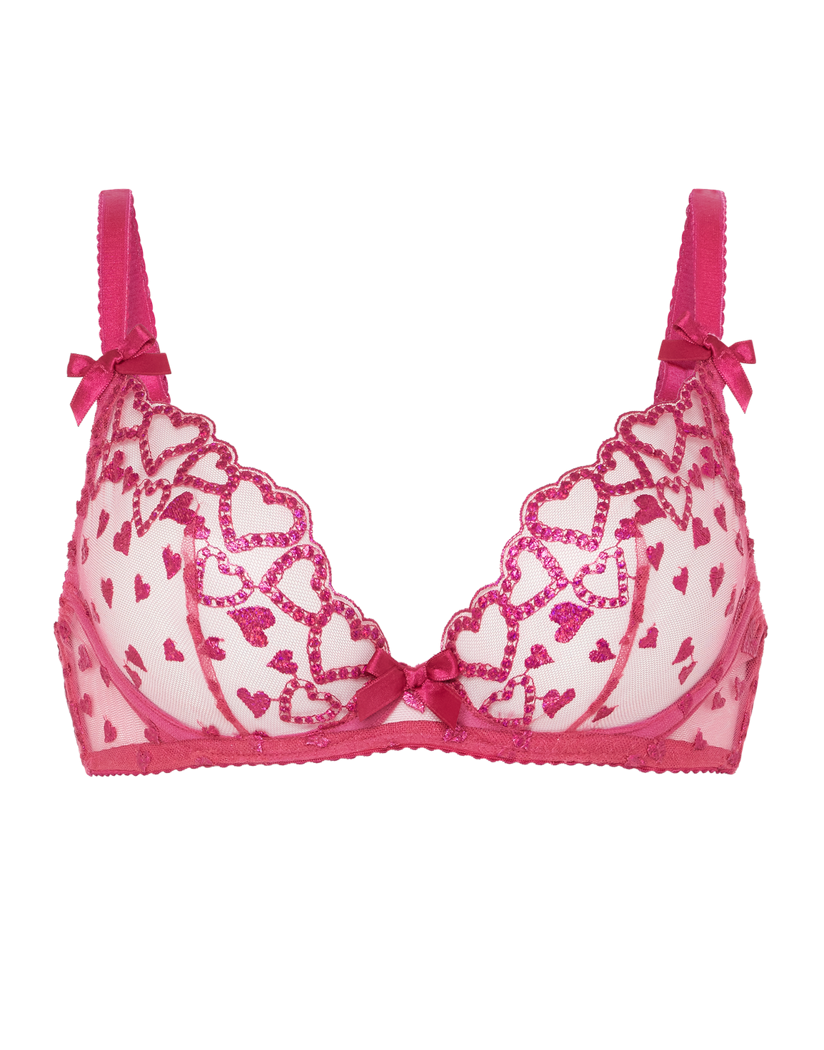 Rozann Plunge Underwired Bra Fuchsia | Agent Provocateur