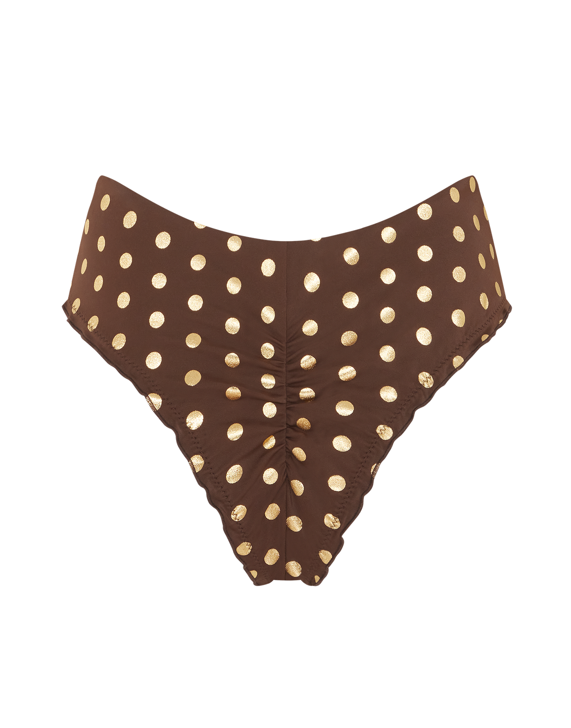 Syndi High Waisted Bikini Bottom Brown/Gold | Agent Provocateur