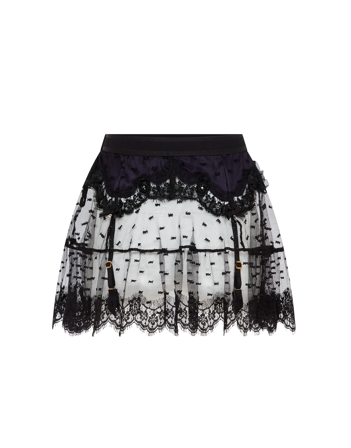 Veretie Suspender Skirt  Black/Navy | Agent Provocateur