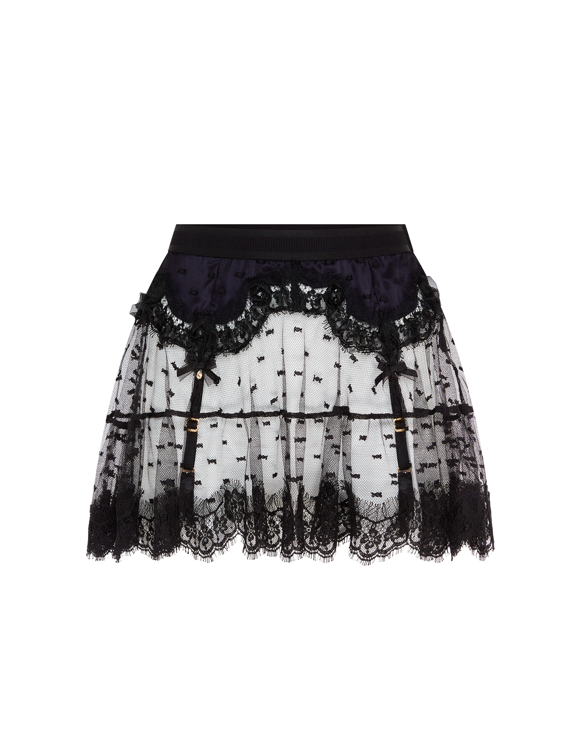 Veretie Suspender Skirt  Black/Navy | Agent Provocateur