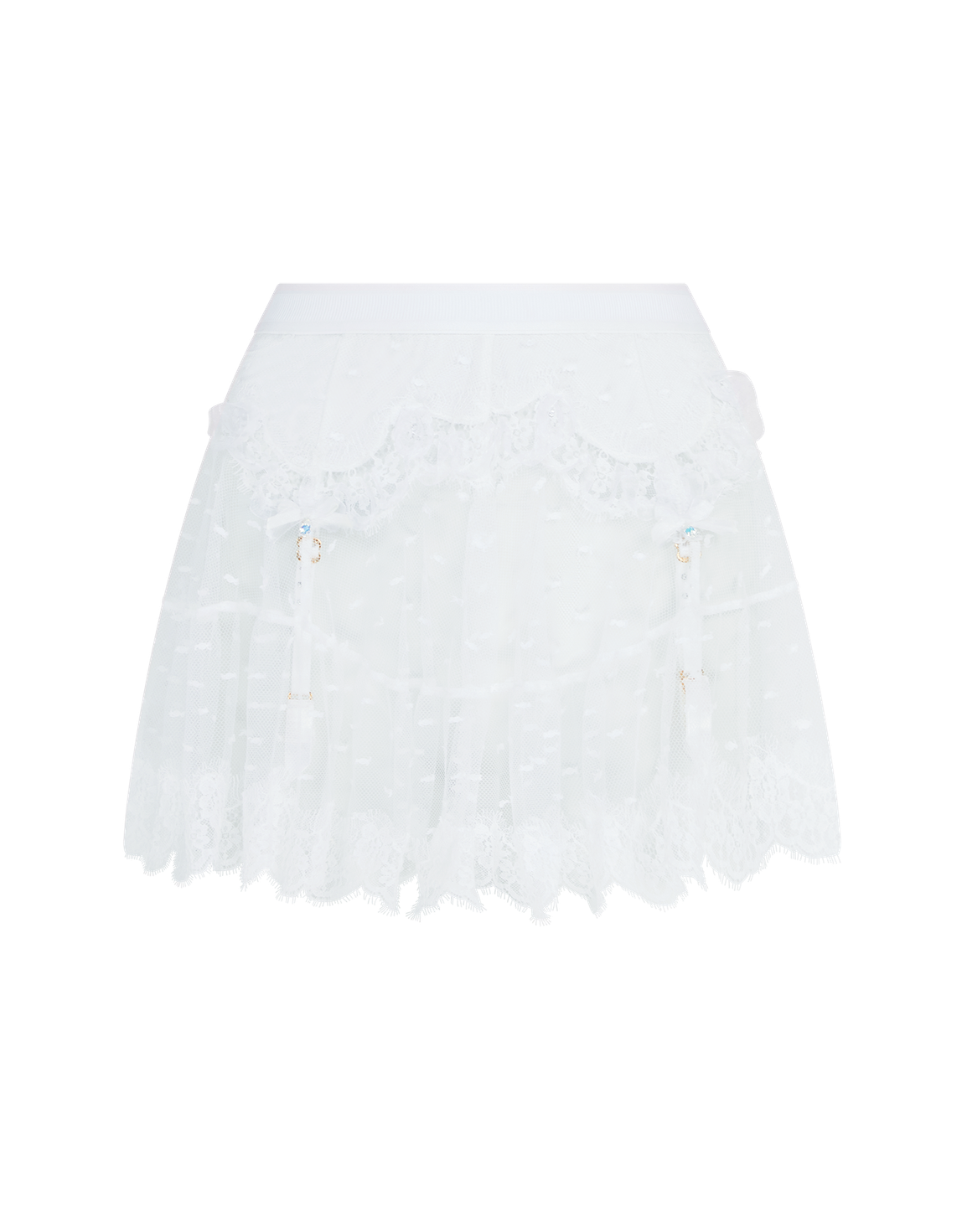 Veretie Suspender Skirt White/Cream | Agent Provocateur