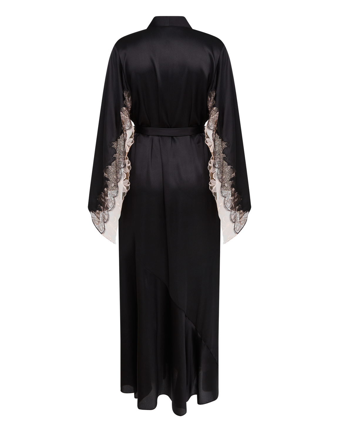 Vitoria Long Dressing Gown  Black/Blush | Agent Provocateur