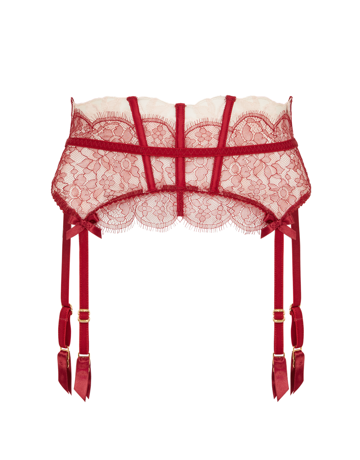 Vitoria Suspender Burgundy/Blush | Agent Provocateur