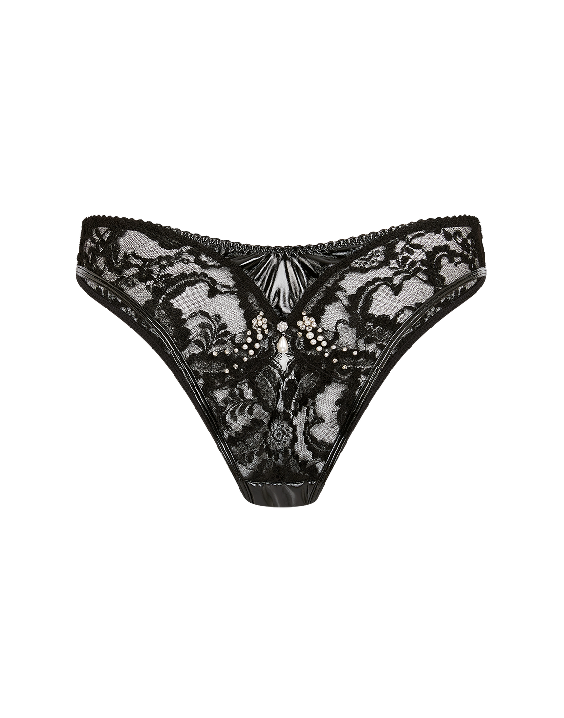 Vivienna Brazilian Brief  Black/Pearl | Agent Provocateur