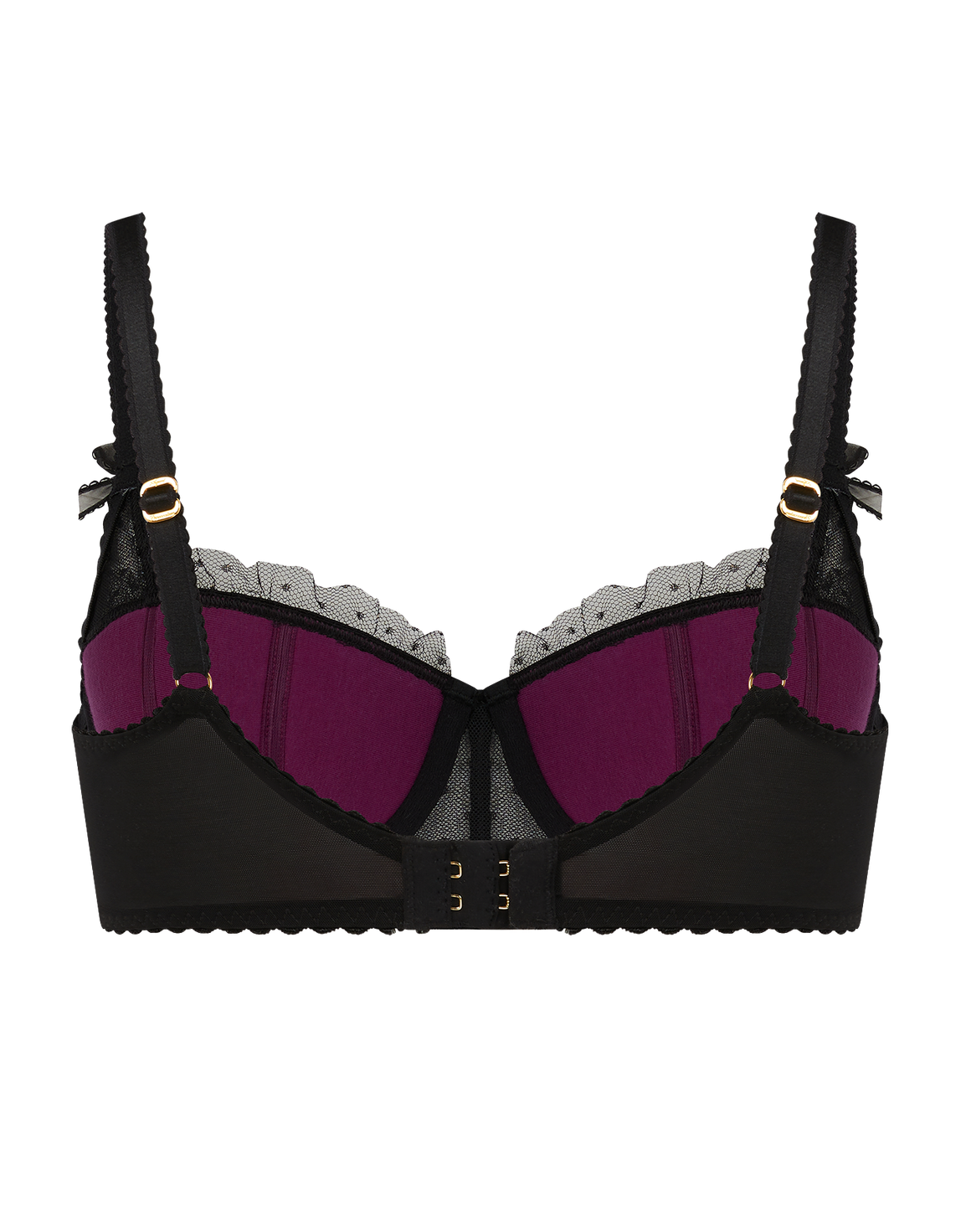 Berdie Plunge Underwired Bra Black/Magenta | Agent Provocateur
