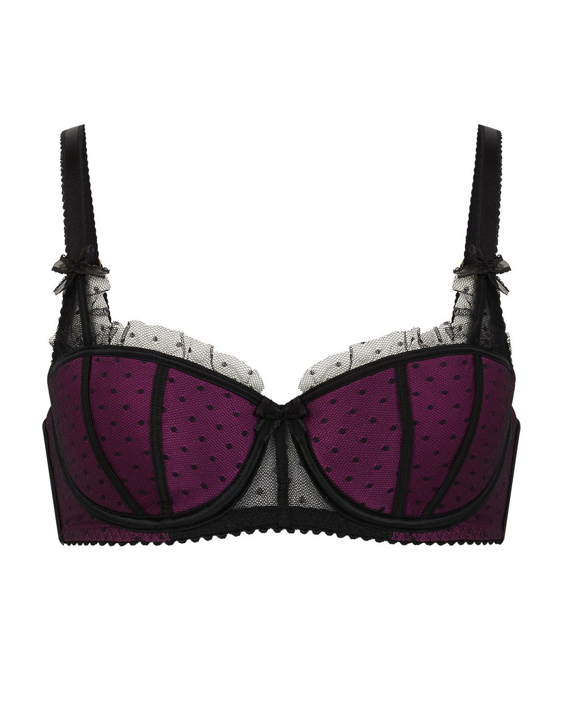 Berdie Plunge Underwired Bra Black/Magenta | Agent Provocateur