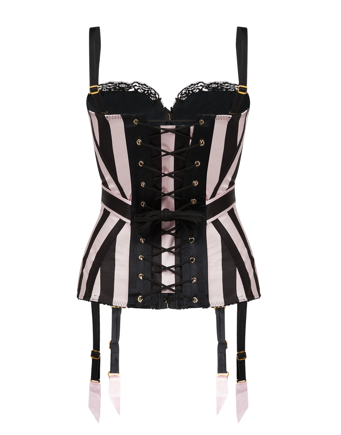 Jemina Corset Top Pink/Black Stripe | Agent Provocateur