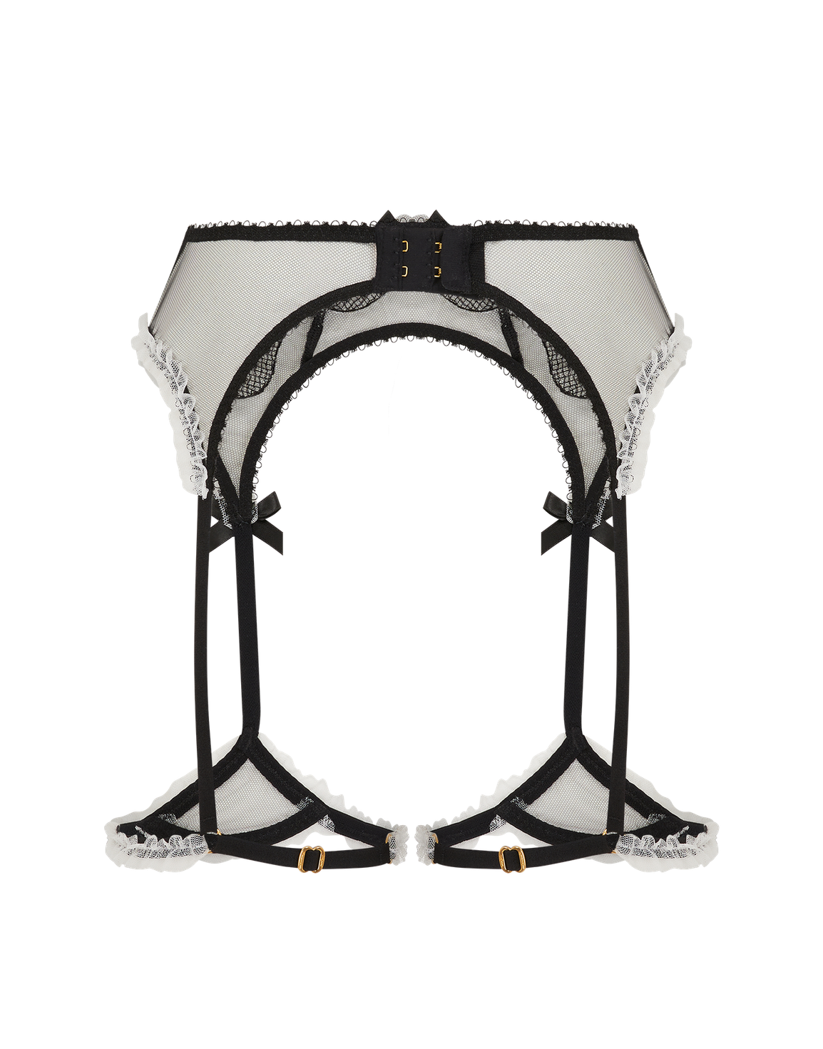 Claramae Suspender Black/Cream | Agent Provocateur