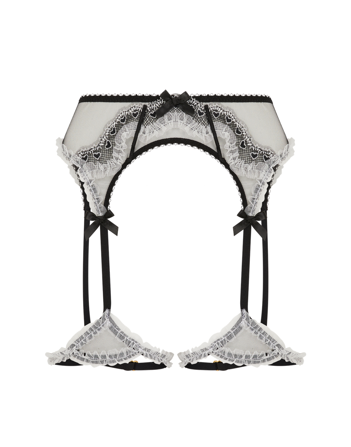 Claramae Suspender Black/Cream | Agent Provocateur