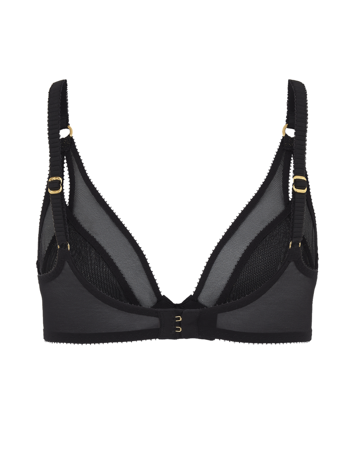Shimmer High Apex Plunge Underwired Bra Black | Agent Provocateur