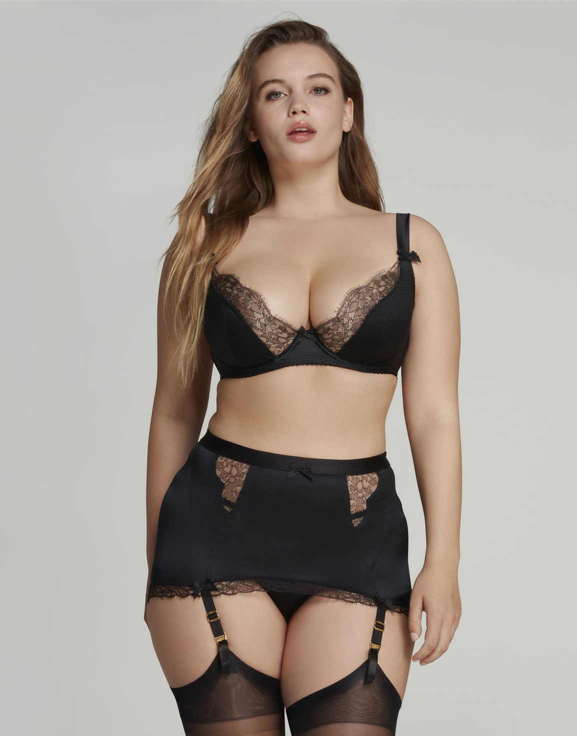 Helene Roll On Suspender Black | Agent Provocateur