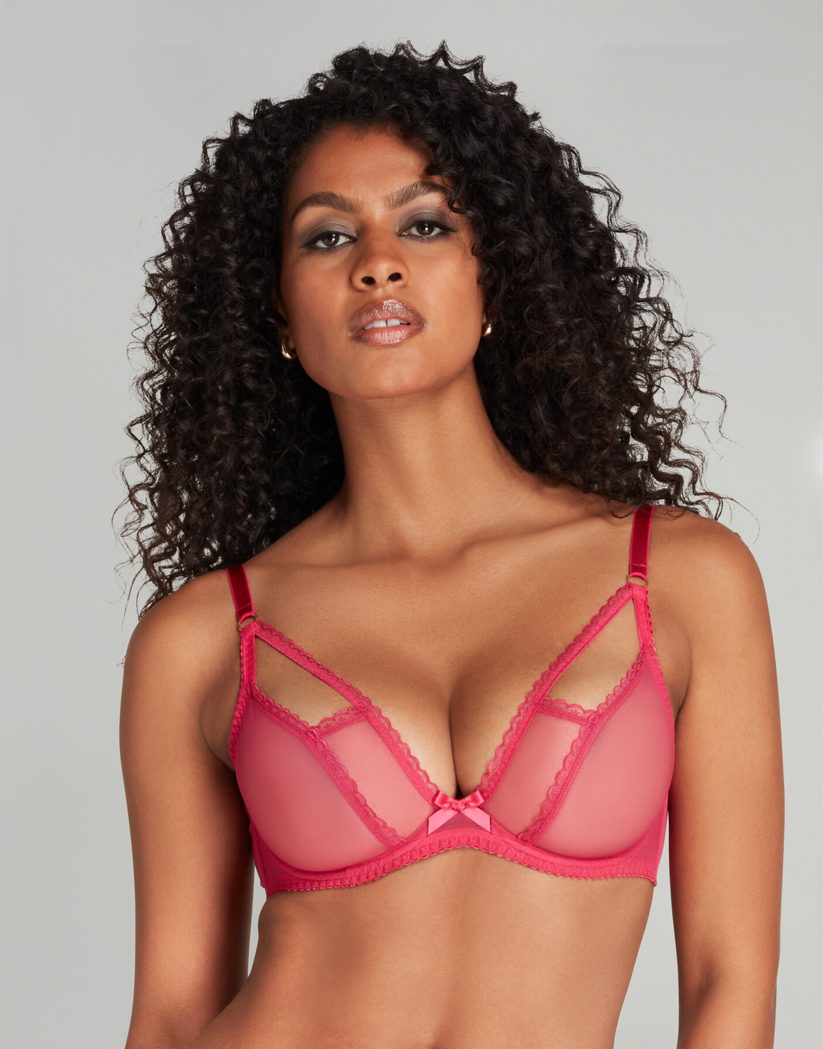 Fia Plunge Underwired Bra Pink | Agent Provocateur