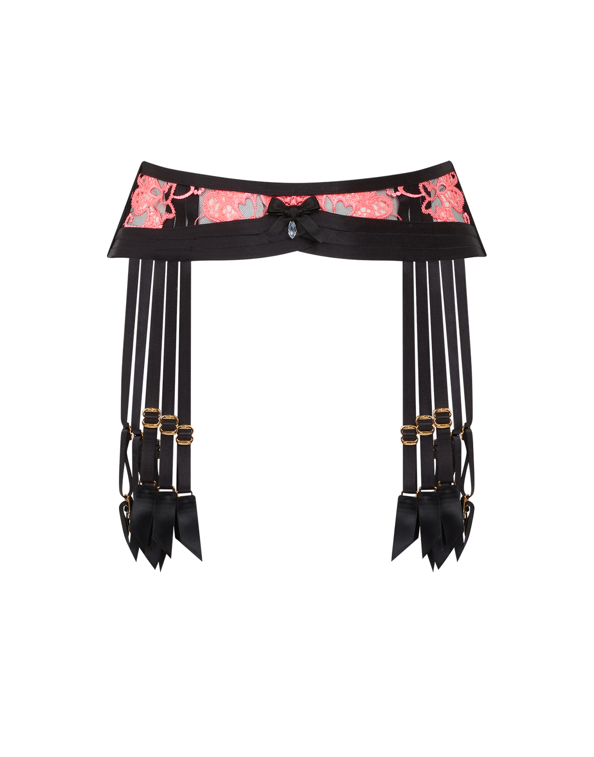 Dioni Suspender Black/Neon Pink | Agent Provocateur