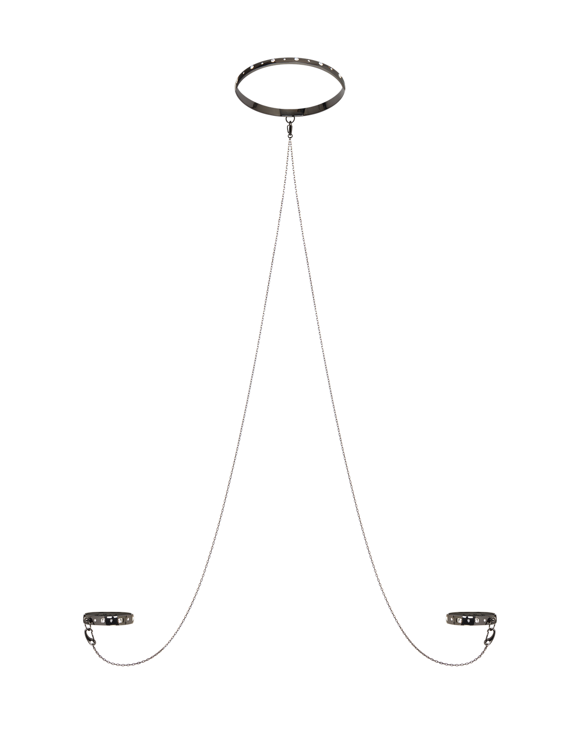 Katt Choker & Cuff Gunmetal/Crystal | Agent Provocateur