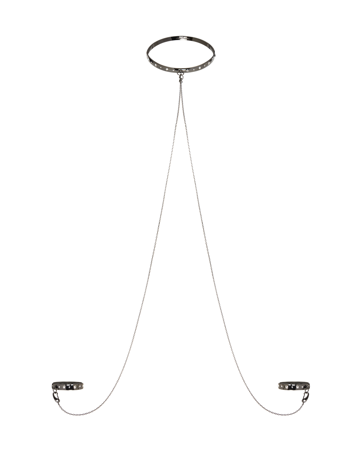 Katt Choker & Cuff Gunmetal/Crystal | Agent Provocateur