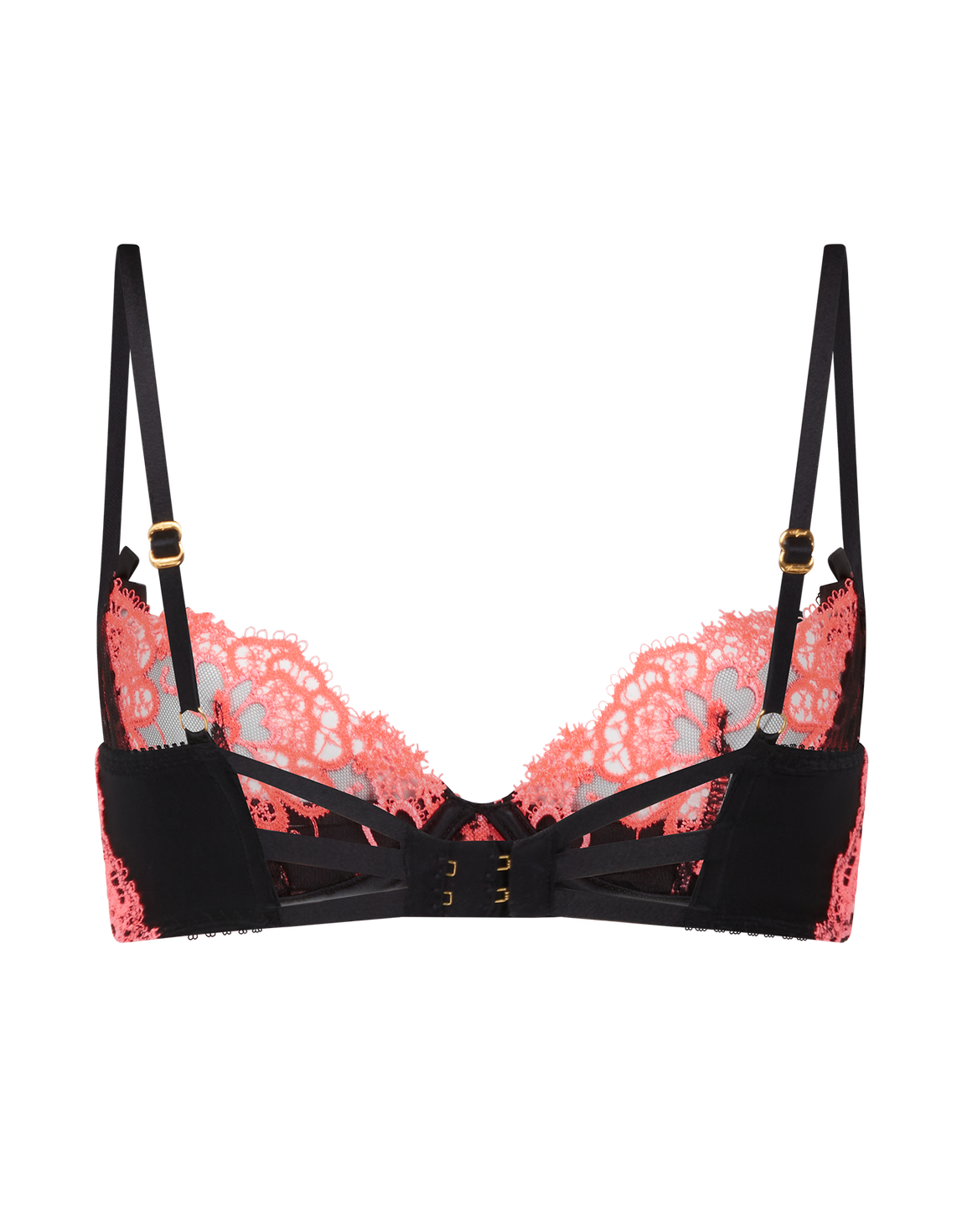 Dioni Plunge Underwired Bra Black/Neon Pink | Agent Provocateur