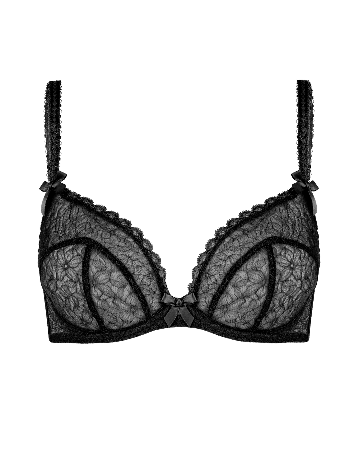 Aliza Plunge Underwired Bra Black | Agent Provocateur