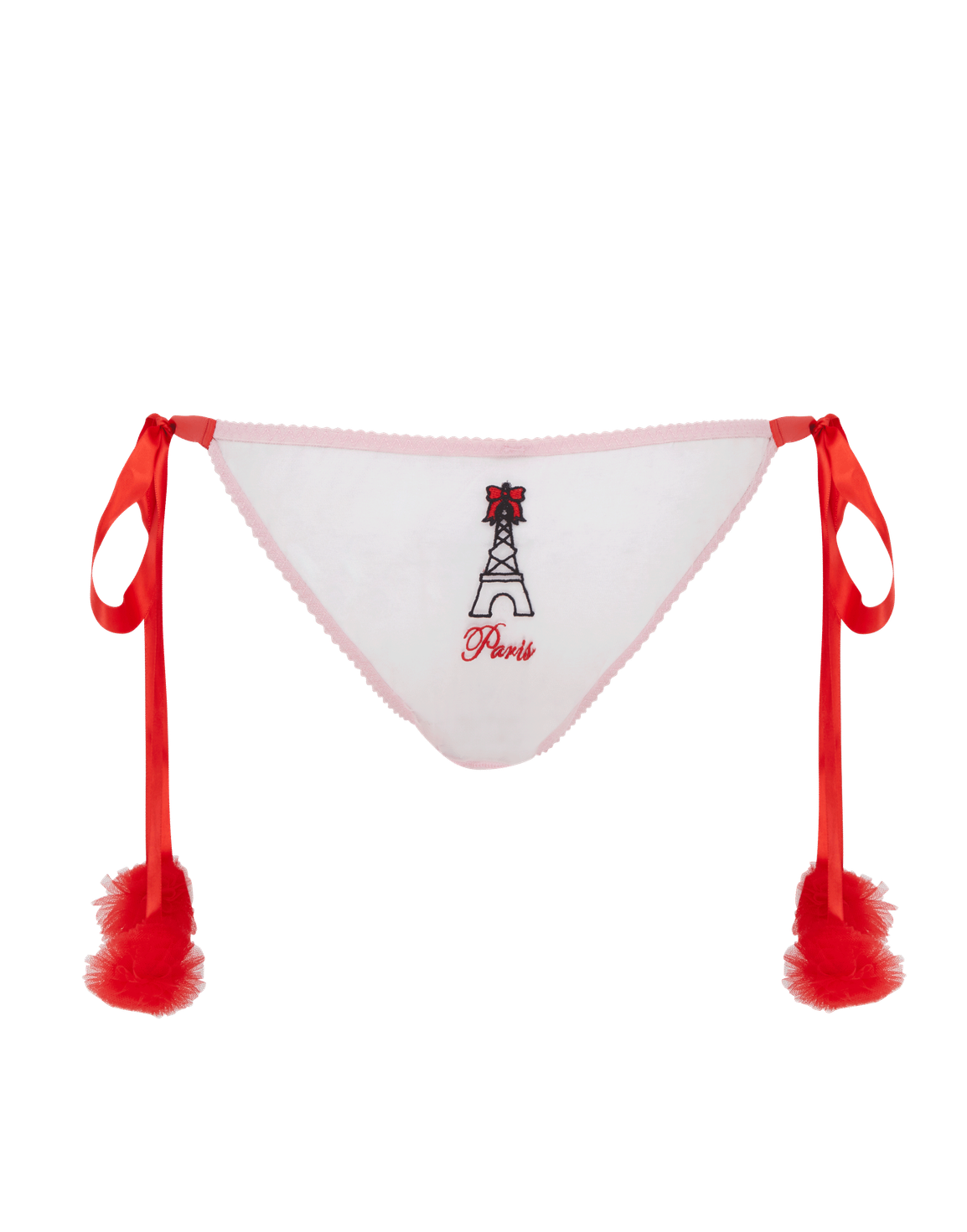 Paris Tie Side Brief Baby Pink/Red | Agent Provocateur