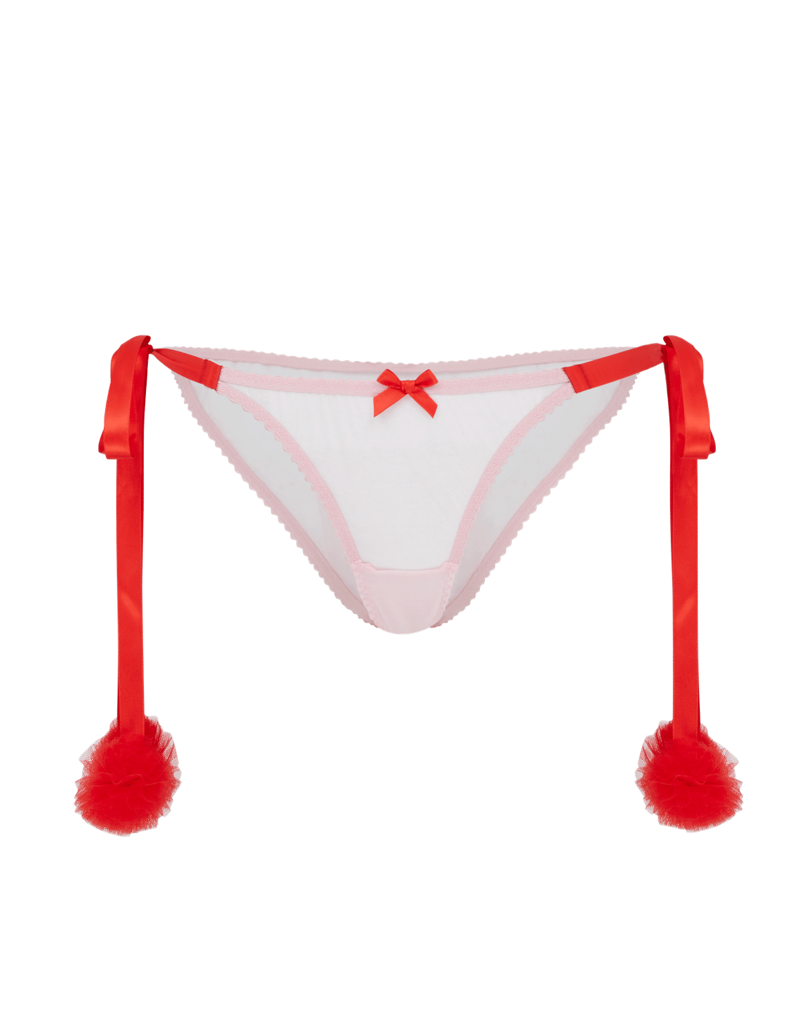 Paris Tie Side Brief Baby Pink/Red | Agent Provocateur
