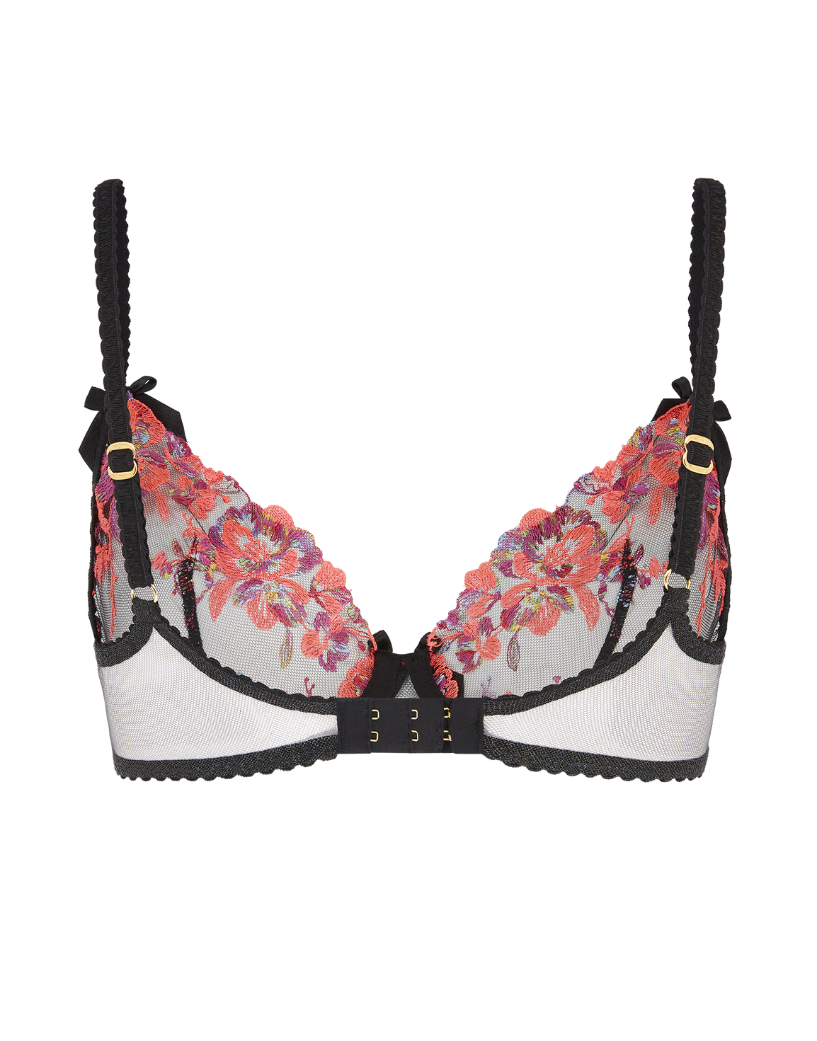 Lexx Plunge Underwired Bra Black/Neon Orange | Agent Provocateur