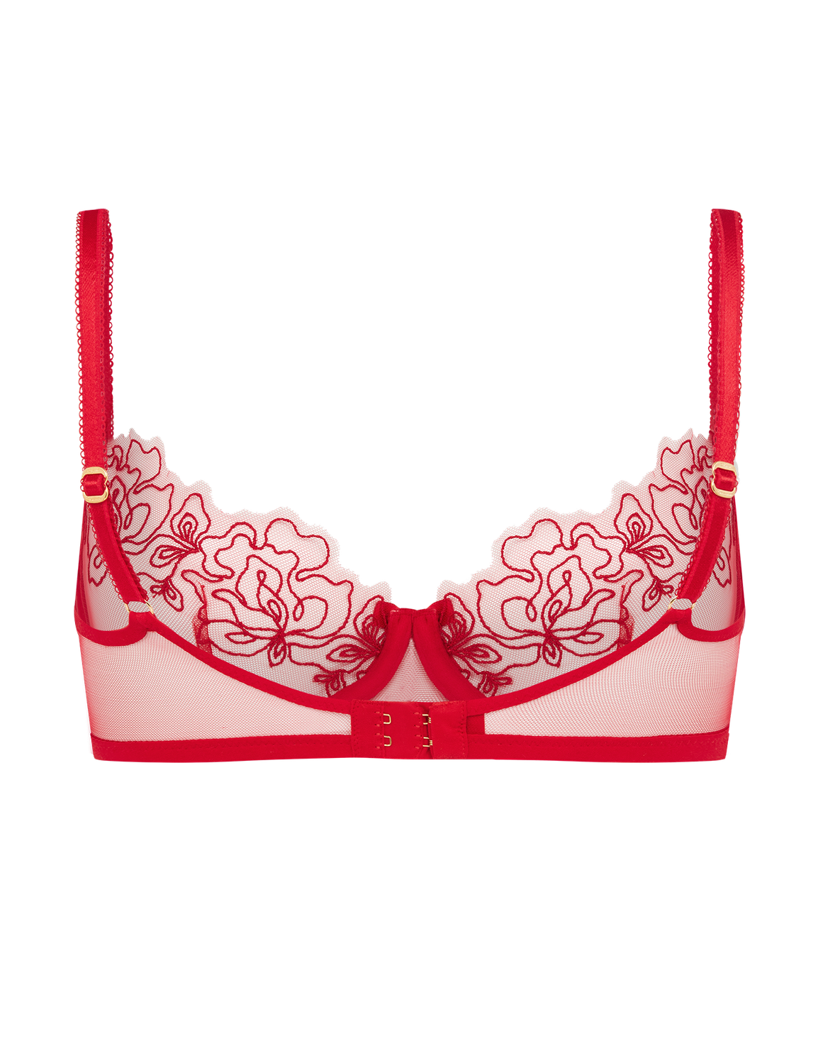 Juni Demi Cup Underwired Bra Red | Agent Provocateur