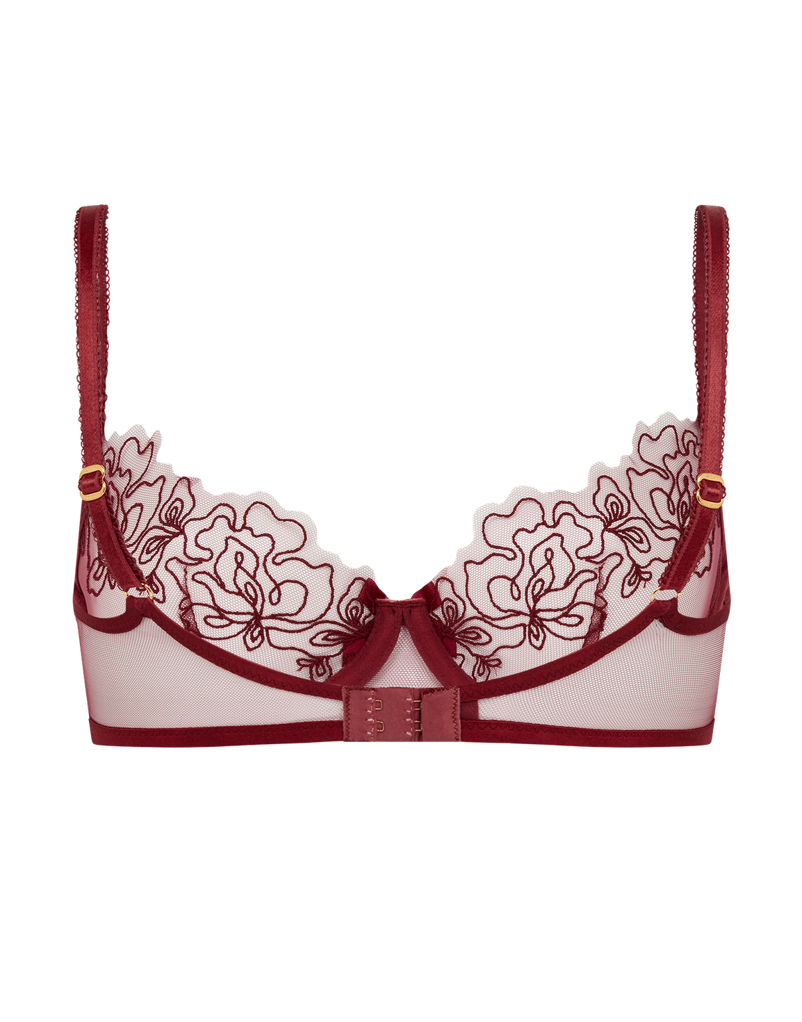 Juni Demi Cup Underwired Bra Burgundy | Agent Provocateur