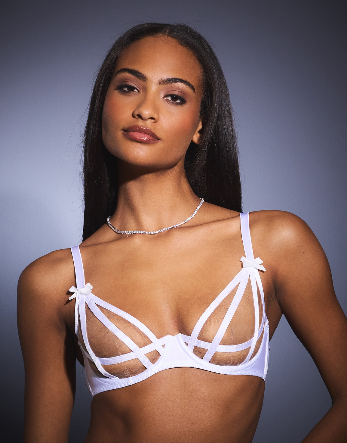 Briella Plunge Underwired Bra White | Agent Provocateur