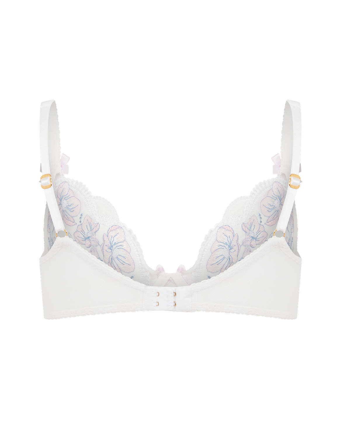 Winnette Plunge Underwired Bra  Baby Pink/White | Agent Provocateur