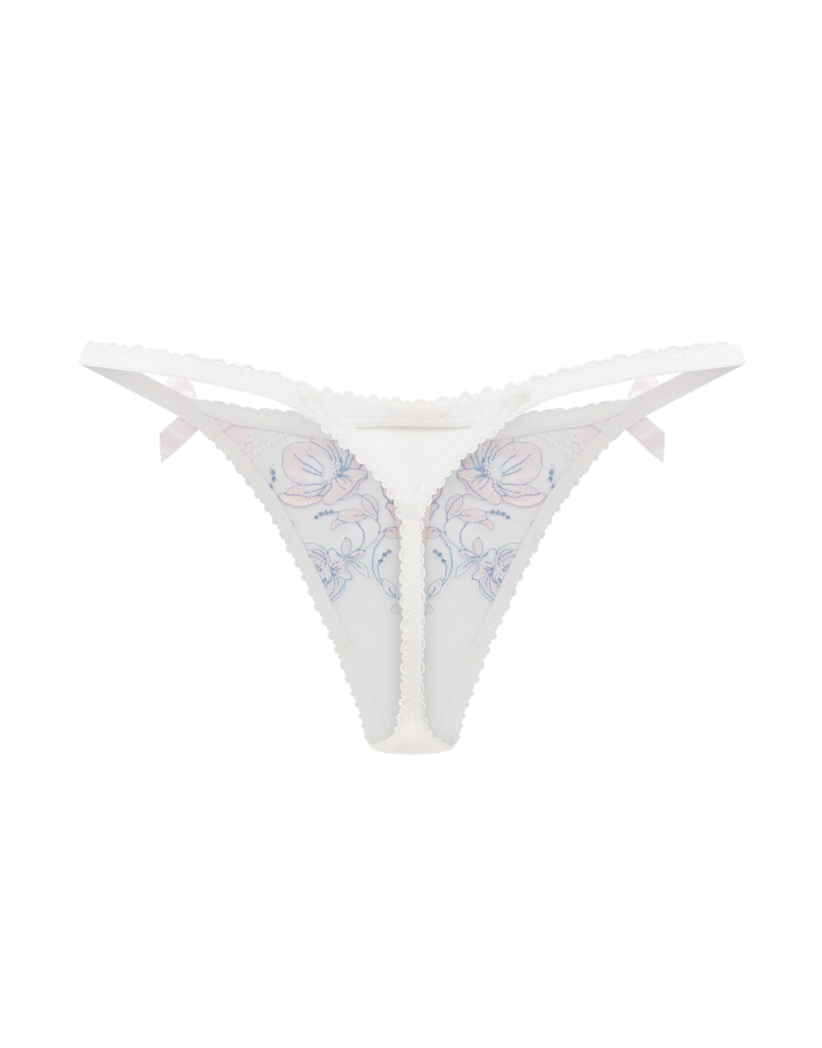 Winnette Thong Baby Pink/White | Agent Provocateur