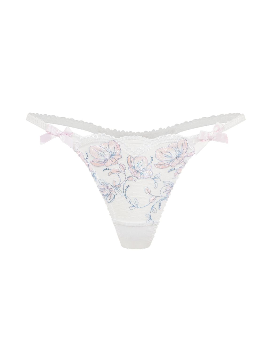 Winnette Thong Baby Pink/White | Agent Provocateur