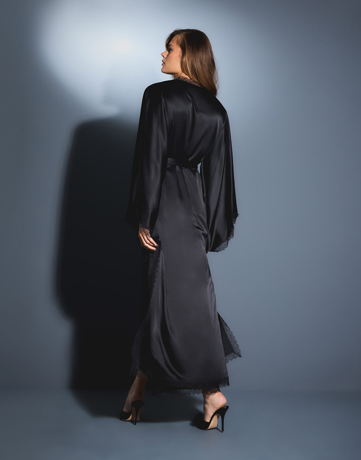 Gisele Long Kimono Black | Agent Provocateur