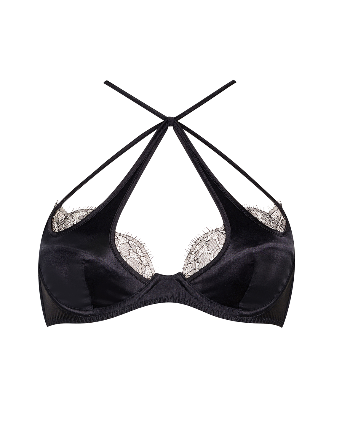 Robyn High Neck Underwired Bra Black | Agent Provocateur
