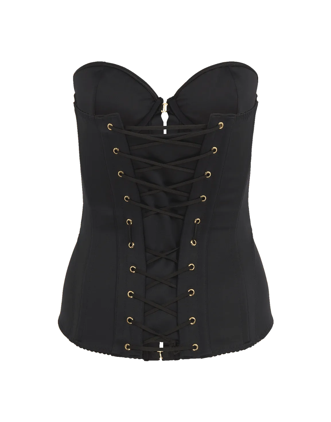 Mercy Satin Corset Black | Agent Provocateur