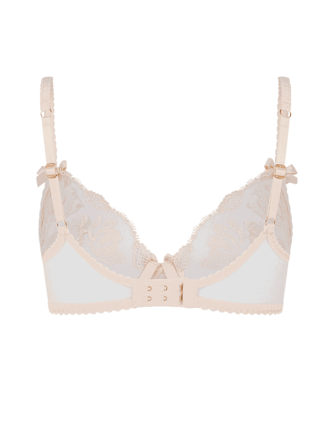 Sparkle Plunge Underwired Bra Nude/Silver | Agent Provocateur