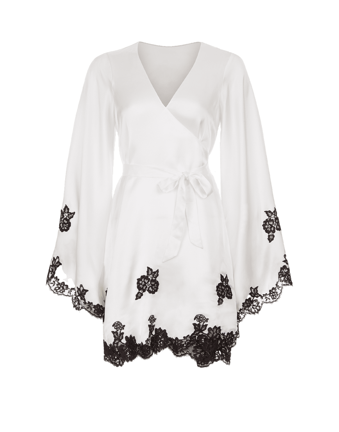 Gulia Short Kimono Ivory/Black | Agent Provocateur