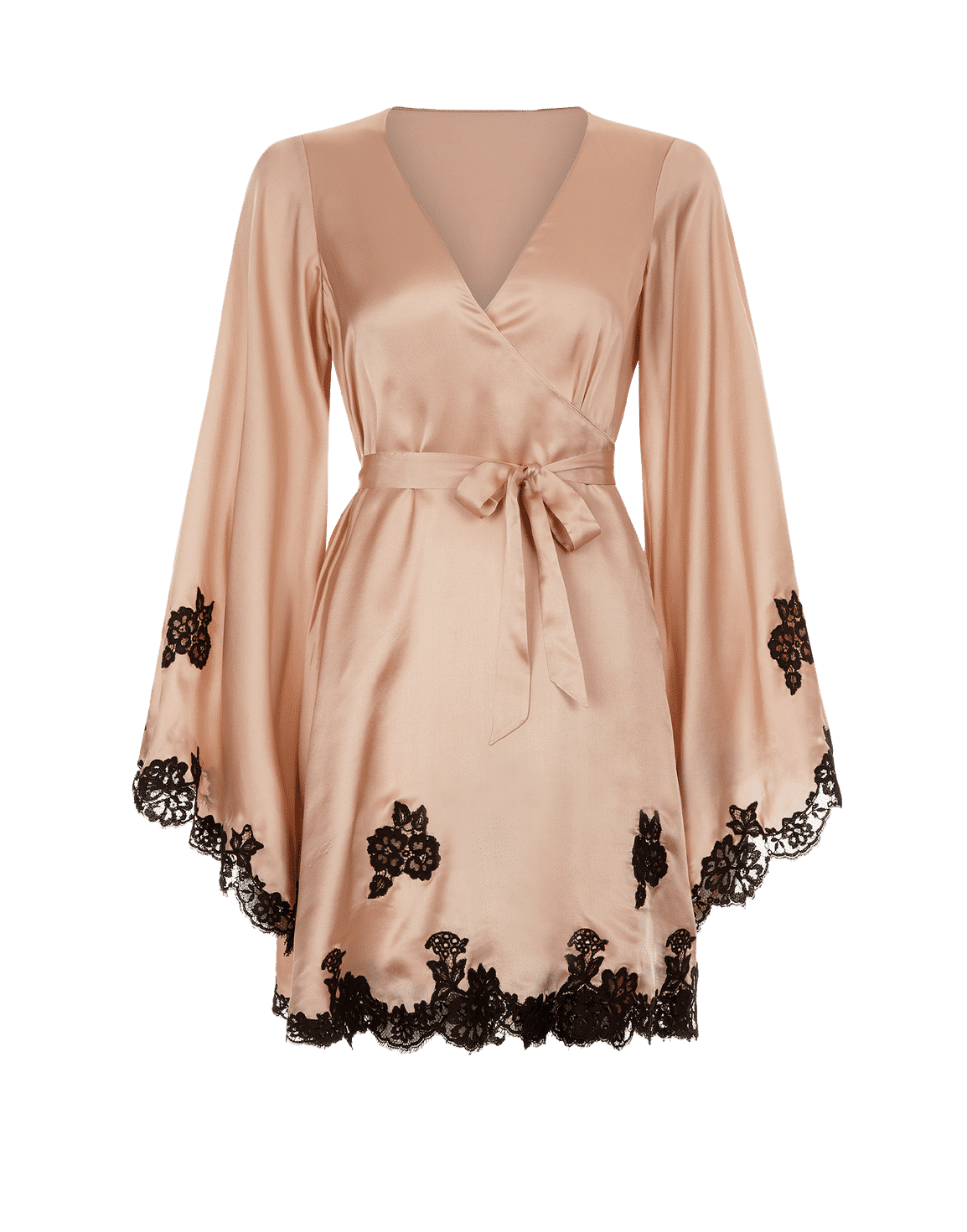 Gulia Short Kimono Blush/Black | Agent Provocateur