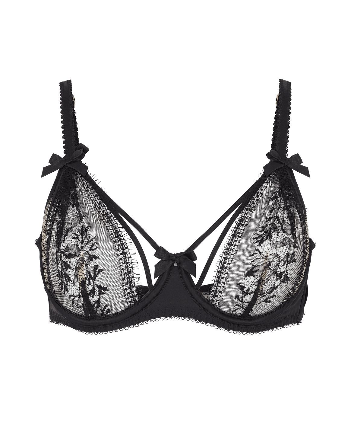 Tanya Plunge Underwired Bra Black | Agent Provocateur