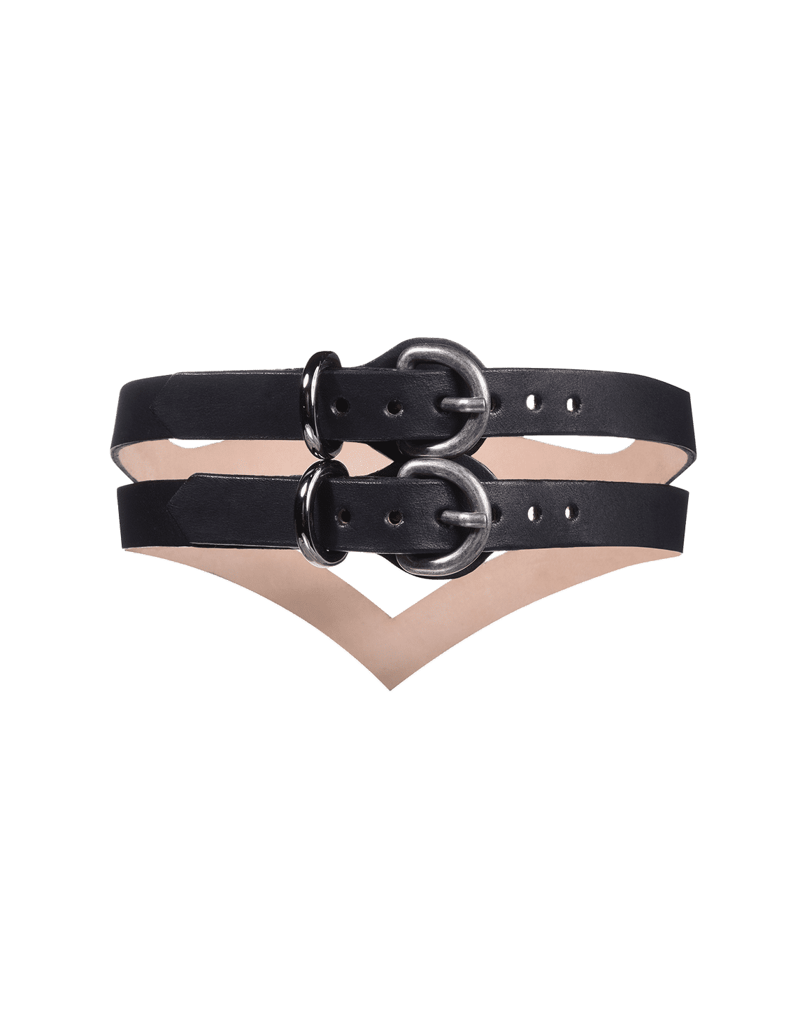 Veronika Leather Double Choker Black | Agent Provocateur